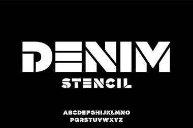 Modern kalın şablon yazı tipi vektör çizimi