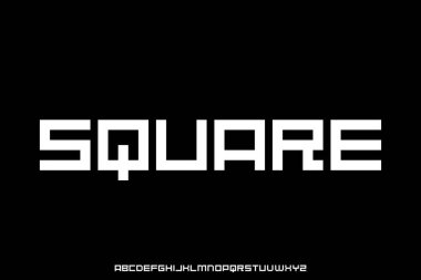 Modern kare şekilli yazı tipi vektörü