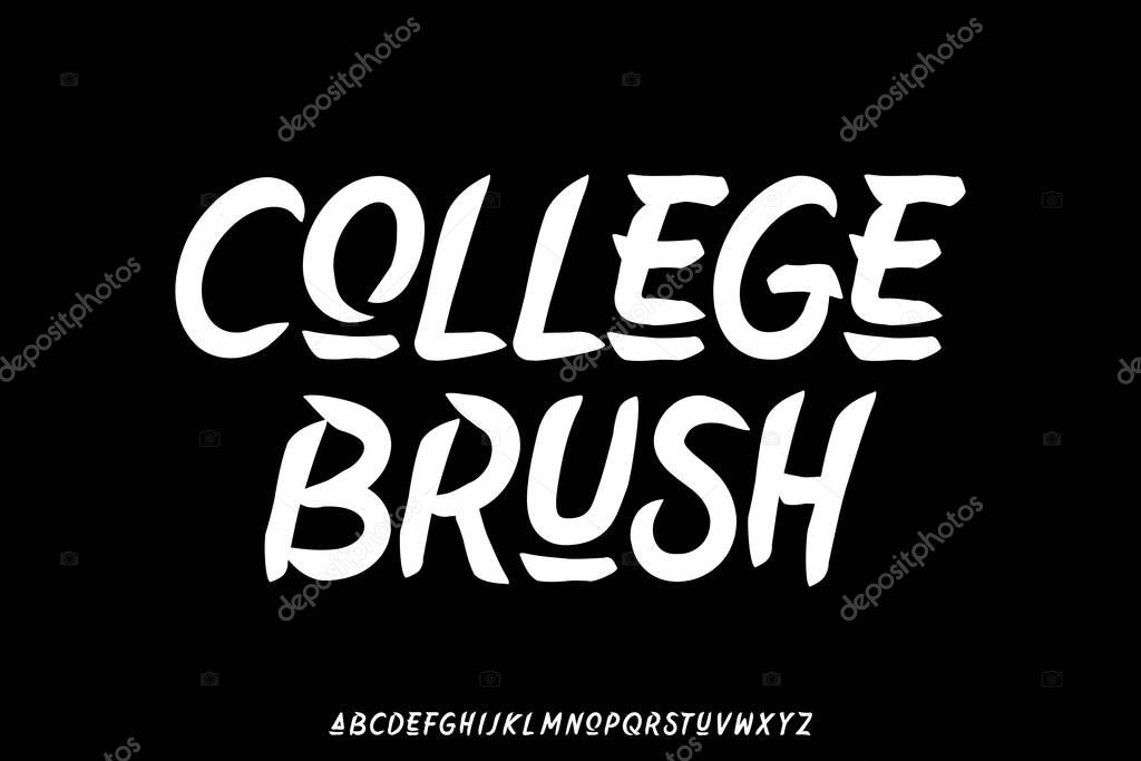 Decorative handwritten brush stroke font vector