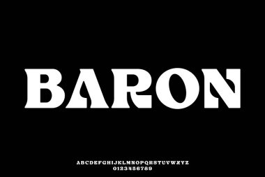 Eşsiz kalın dekoratif yazı tipi vektörü