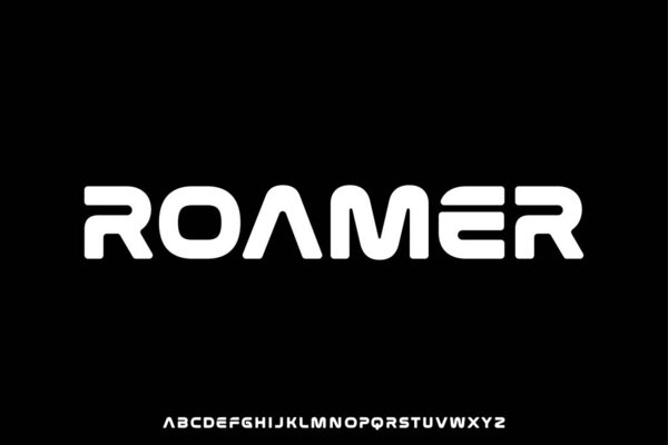 Modern abstract rounded display font vector