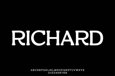 Temiz yuvarlak retro yazı tipi vektör illüstrasyonu