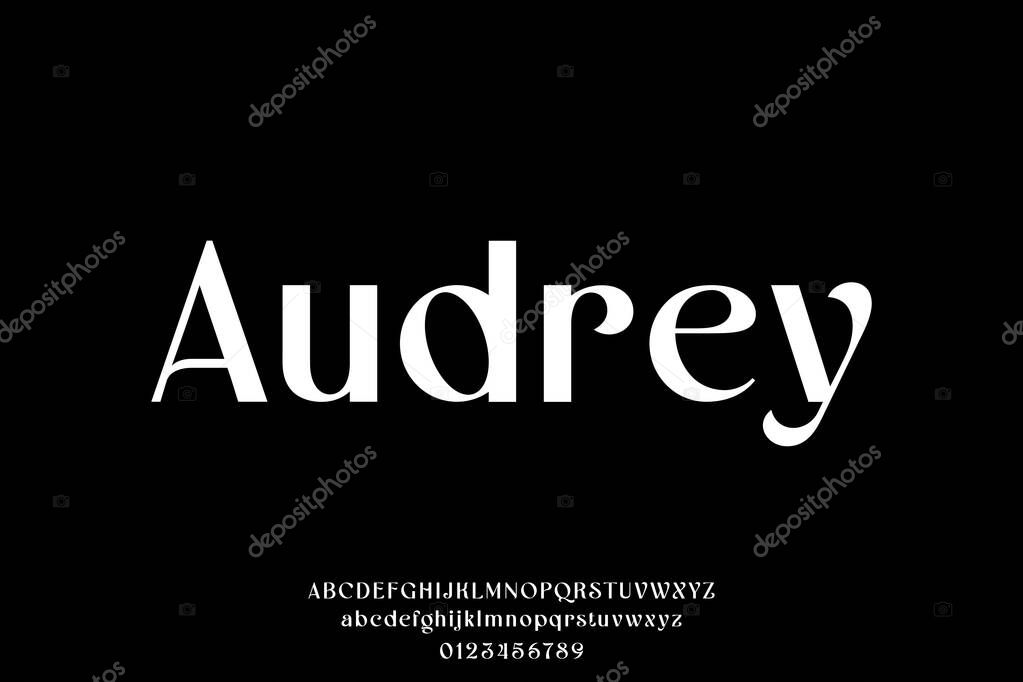 Feminine natural curved display font vector illustration