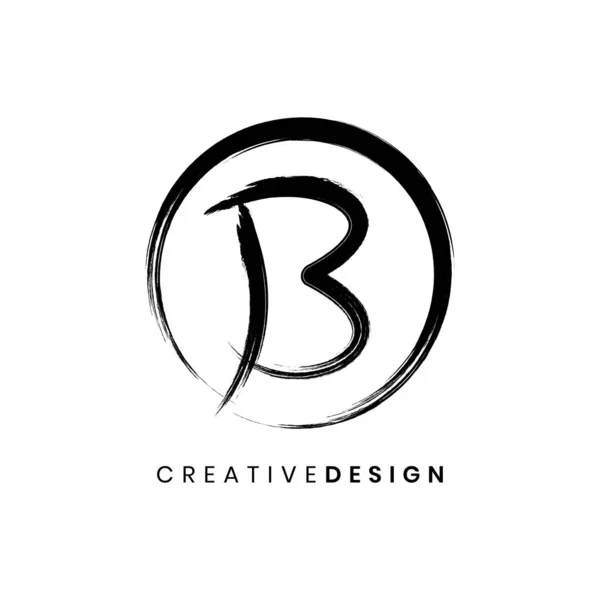 Lettera Creativa Logo Pennello Tratto Vettoriale Illustrazione — Vettoriale Stock