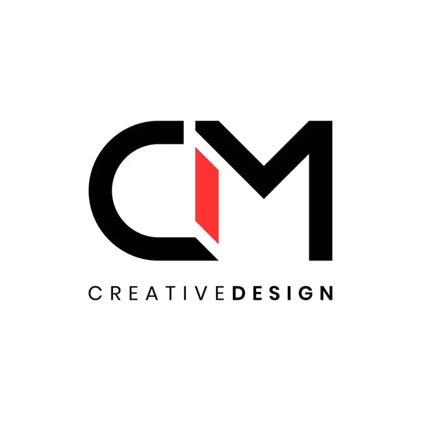 Yaratıcı basit harf CM logo tasarım vektörü