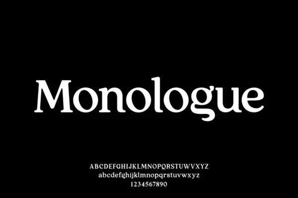 Elegante Vintage Serif Typeface Display Font Vector Illustrazione Classica Stile — Vettoriale Stock