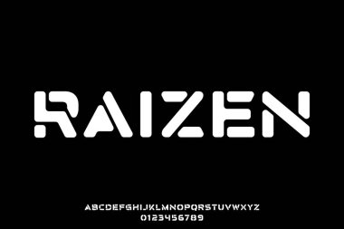 Yumuşak köşe tasarımı illüstrasyonlu modern soyut yazı tipi yazı tipi vektörü