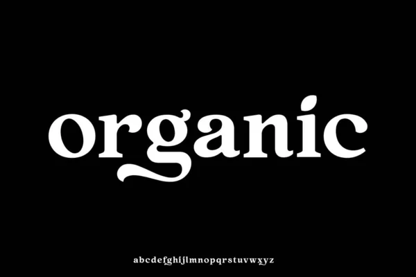 Elegante Natural Orgânico Typeface Exibir Fonte Vetor Ilustração — Vetor de Stock