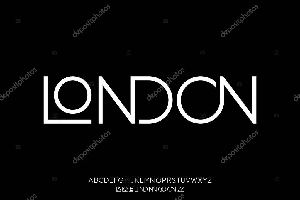 Creative clean sans serif ligature typography style font vector. Modern minimalist typeface alphabet
