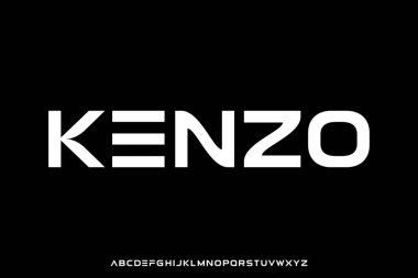 Modern yaratıcı yazı tipi alfabe yazı tipi vektörü. Çağdaş sans serif tipografi biçimi çizimi