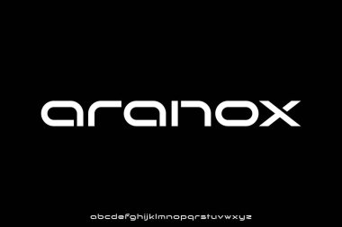 Modern temiz alfabe yazı tipi görüntüleme vektörü. Yaratıcı geleceksel geometrik tipografi biçimi