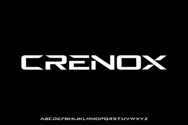 Modern fütüristik alfabe yazı tipi vektör illüstrasyonu. Yaratıcı tipografi biçimi