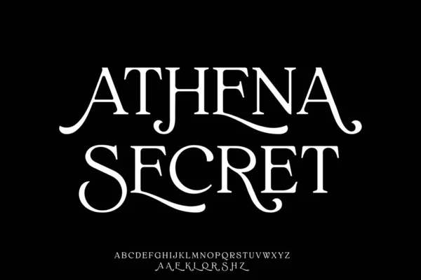 Şık klasik dekoratif alfabe yazı tipi vektörünü swoosh alternatif biçim illüstrasyonuyla görüntüle