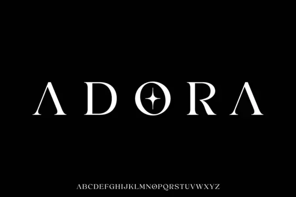 Zarif lüks serif yazı tipi vektör çizimi