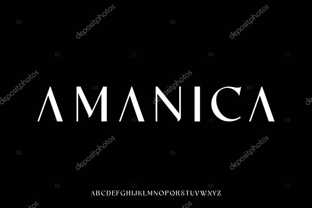 Luxury minimalist alphabet display font vector. Elegant typeface