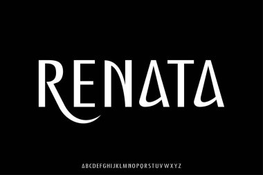 Dekoratif retro biçimi serif alfabesi olmayan yazı tipi vektörü