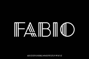 Modern sanat deco alfabe yazı tipi vektör illüstrasyonuName