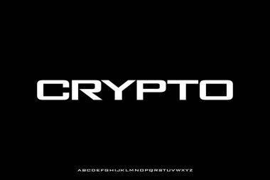 Teknoloji şirketi için modern fütürist alfabe yazı tipi vektörü