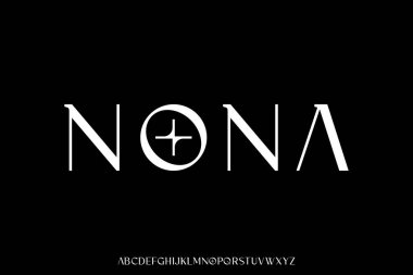 Zarif lüks alfabe yazı tipi gösterimi vektörü. Minimalist biçim yazı tipi