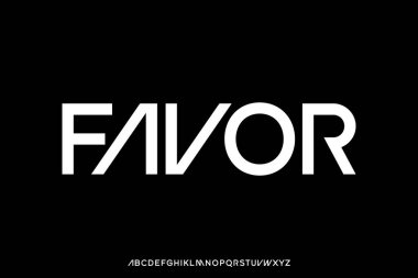 Modern zarif sans serif alfabe yazı tipi görüntüleme vektörü. Favori tipografi biçimi