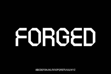 Deneysel geometrik sans serif alfabesi görünüm yazı tipi çizimi