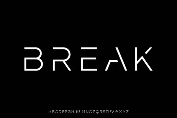 Modern yaratıcı break style sans serif alfabe yazı tipi görüntüleme vektörü