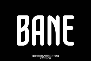 Modern uzun yuvarlak retro biçim yazı tipi vektörü