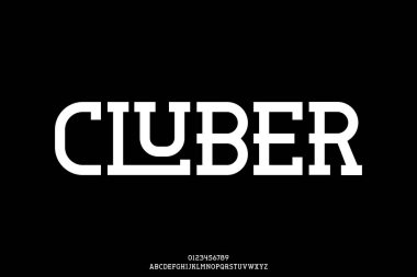 Eşsiz modern klasik levha serif alfabesi yazı tipi vektör illüstrasyonu