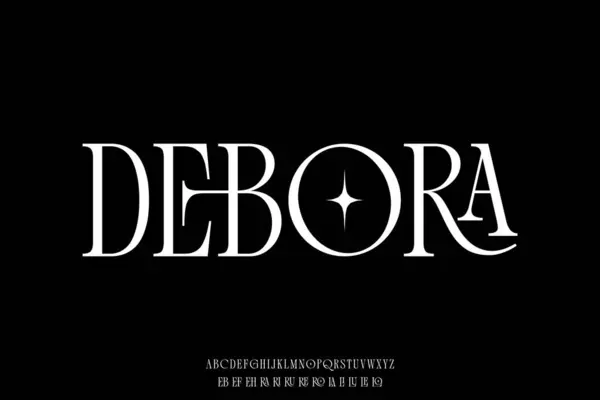 Zarif dekoratif serif ligature alfabe yazı tipi çizimi