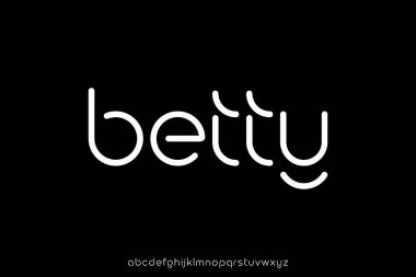 Modern yaratıcı yuvarlak serif alfabe yazı tipi görüntüleme vektörü olmadan. Dekoratif yazı tipi