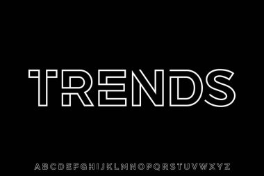 Yaratıcı doğrusal olmayan serif alfabesi yazı tipi vektör çizimi