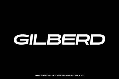 Modern spor geniş serif alfabesi olmayan yazı tipi vektör çizimi