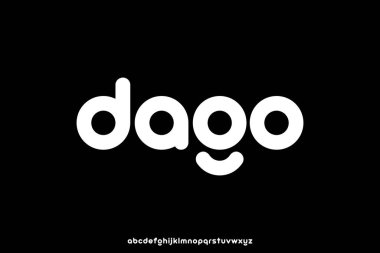 Modern kalın eşsiz serif alfabesi olmayan yazı tipi vektör çizimi