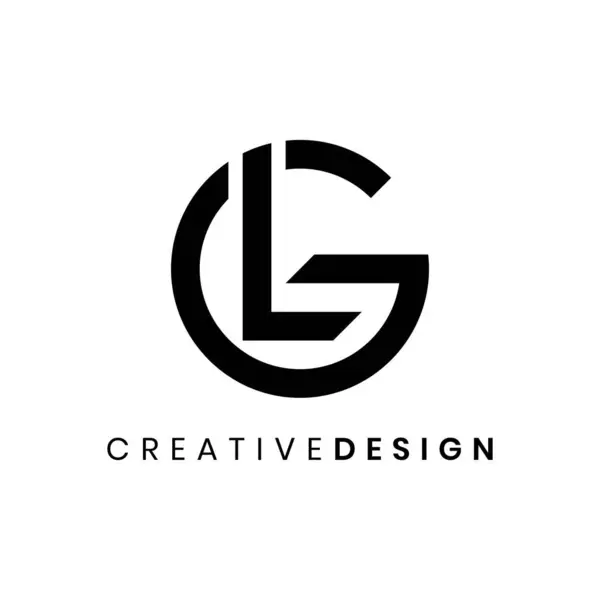 Yaratıcı modern harf LG veya GL logo tasarım vektör çizimi