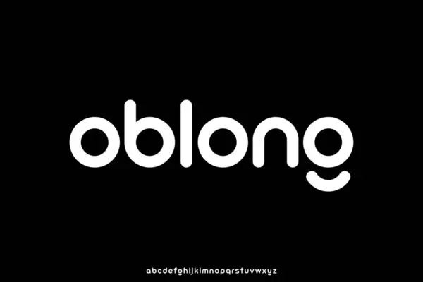 Modern temiz yuvarlanmış serif alfabesi olmayan yazı tipi vektörü çizimi