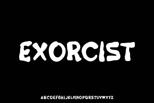 Dekoratif sıkıntılı şeytan çıkarıcı alfabe yazı tipi vektörü çizimi