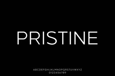 Modern temiz profesyonel serif alfabesi olmayan yazı tipi vektör çizimi