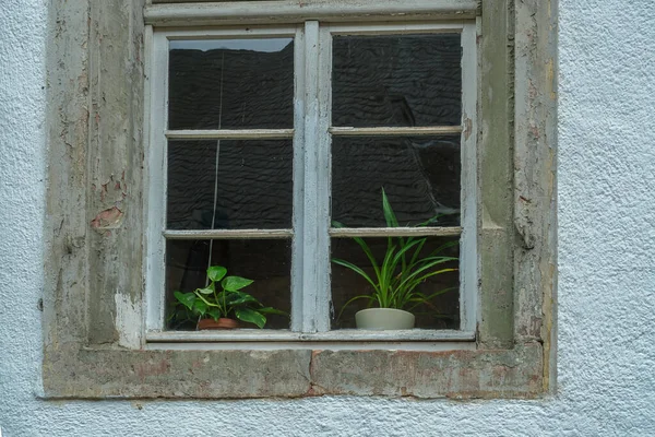Altes Fenster Mit Weißer Wand Strukturierter Hintergrund Vintage Filter — Stockfoto
