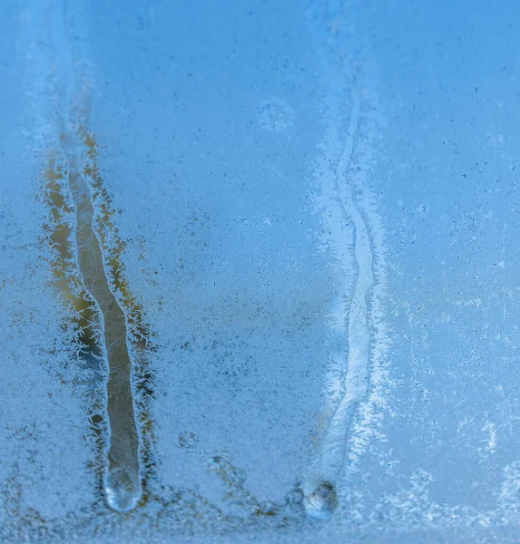 Lód Oknie Mrozie — Zdjęcie stockowe