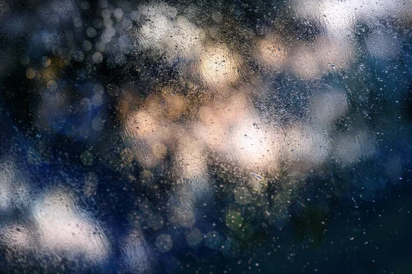 Abstrakter Hintergrund Von Regentropfen Auf Glas — Stockfoto