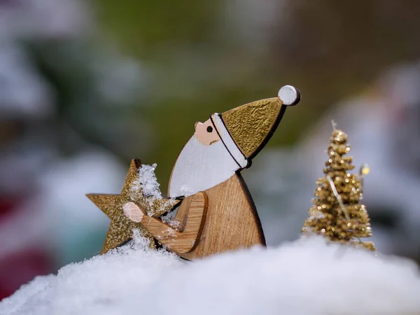 Christmas Toy Wooden Background — Stock Photo, Image