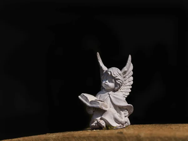 Белый Ангел Темном Фоне — стоковое фото
