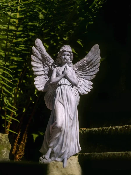 Single Angel Figure Shadow Illuminated — Stock Photo, Image
