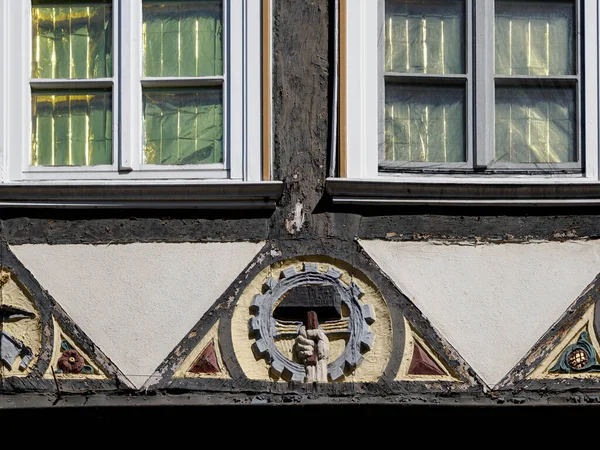 Oude Binnenstad Oberstadt Marburg Der Lahn Vakwerk — Stockfoto