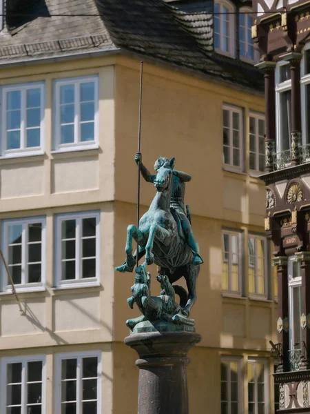 Old Town Oberstadt Marburg Der Lahn Half Timbered Statue Dragon — Stock Photo, Image