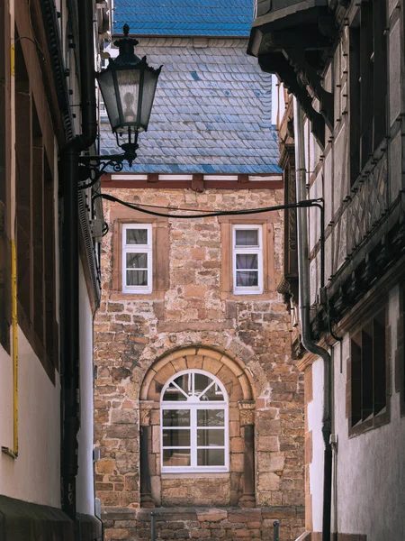 Óváros Oberstadt Marburg Der Lahn Félig Fás — Stock Fotó
