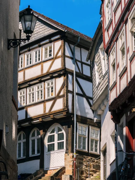 Óváros Oberstadt Marburg Der Lahn Félig Fás — Stock Fotó