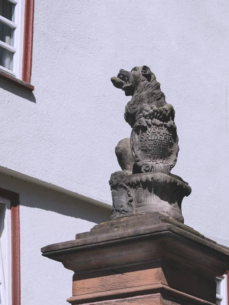 반쯤기울어져 상층부에 마르부르크 사자의 조각상 — 스톡 사진