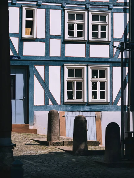 Marburg Óvárosa Gyönyörű Félkész Ház Város Felső Részén — Stock Fotó