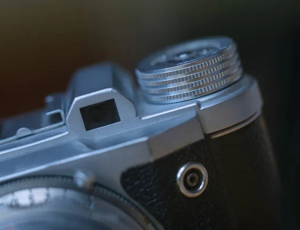 Velmi Starý 35Mm Analogový Filmový Fotoaparát Záznam Místnosti Detailní Pohled — Stock fotografie